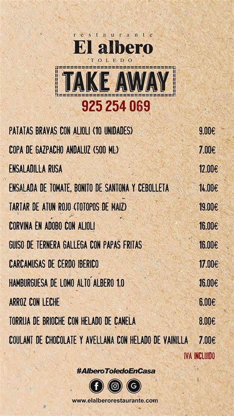 el albero toledo|el albero menu.